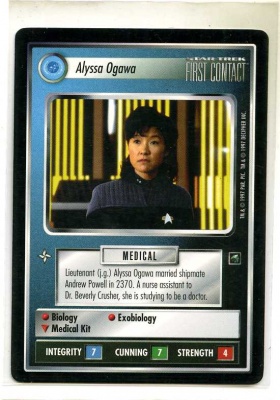 Star Trek CCG First Contact - Decipher 1997 - Alyssa Ogawa - Personnel: Federation - Rare - BB