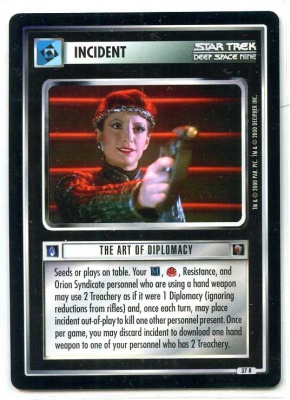 Star Trek CCG Mirror Mirror - Decipher 2000 - MT - The Art of Diplomacy - Incident - Rare - BB