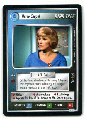 Star Trek CCG Mirror Mirror - Decipher 2000 - MT - Nurse Chapel - Personnel - Rare - BB