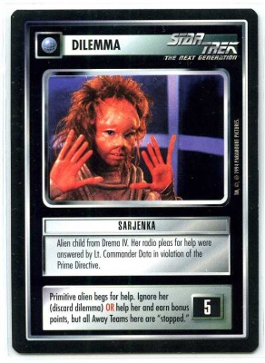 Star Trek CCG Premiere - MT - Sarjenka - Dilemma - Rare - BB - Valleycomics