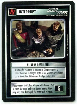 Star Trek CCG Premiere - NM-MT - Klingon Death Yell - Interrupt - Rare - BB