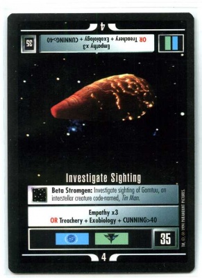 Star Trek CCG Premiere - NM-MT to MT - Investigate Sighting - Mission - Rare - BB