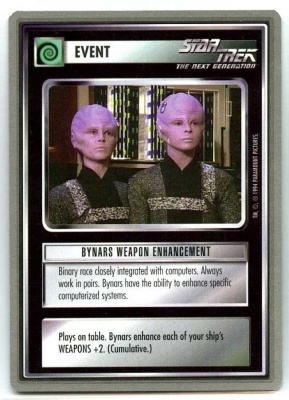 Star Trek CCG Premiere - Paramount 1994 - Bynars Weapon Enhancement - Events - Rare - SB