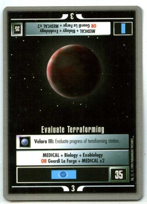 Star Trek CCG Premiere - Paramount 1994 - Evaluate Terraforming - Missions - Rare - SB