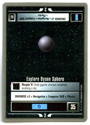 Star Trek CCG Premiere - Paramount 1994 - Explore Dyson Sphere- Missions - Rare - SB