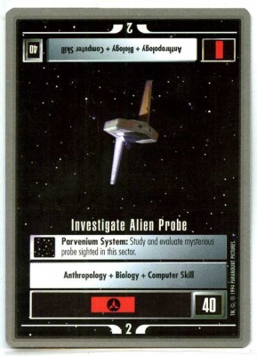 Star Trek CCG Premiere - Paramount 1994 - Investigate Alien Probe - Missions - Rare - SB
