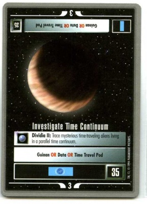 Star Trek CCG Premiere - Paramount 1994 - Investigate Time Continuum - Missions - Rare - SB