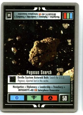 Star Trek CCG Premiere - Paramount 1994 - Pegasus Search - Missions - Rare - SB