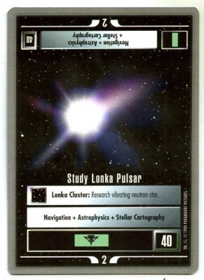 Star Trek CCG Premiere - Paramount 1994 - Study Lonka Pulsar - Missions - Rare - SB