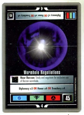 Star Trek CCG Premiere - Paramount 1994 - Wormhole Negotiations - Missions - Rare - SB