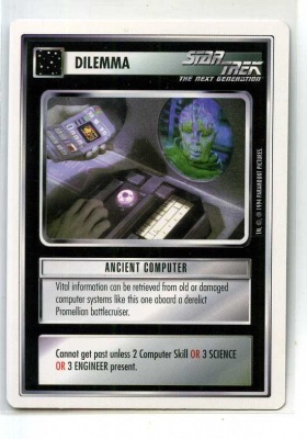 Star Trek CCG Premiere - Paramount 1994 - Ancient Computer - Dilemmas - Rare - WB