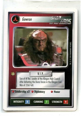 Star Trek CCG Premiere - Paramount 1994 - Gowron - Personnel: Klingon - Rare - WB