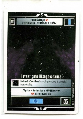 Star Trek CCG Premiere - Paramount 1994 - Investigate Disappearance - Missions - Rare - WB