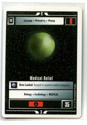 Star Trek CCG Premiere - Paramount 1994 - Medical Relief - Missions - Rare - WB