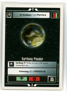 Star Trek CCG Premiere - Paramount 1994 - Sarthong Plunder - Missions - Rare - WB