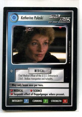 Star Trek CCG Q-Continuum - Paramount 1996 - Katherine Pulaski - Personnel: Federation - Rare - BB