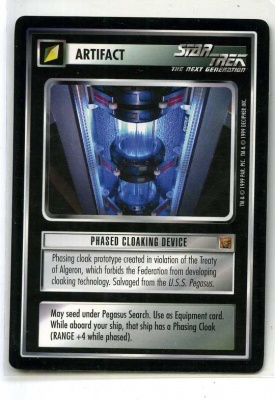 Star Trek CCG Rules of Acquisition - Decipher 1999 - Phased Cloaking Device - Artifact - Rare - BB
