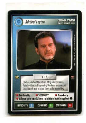 Star Trek CCG The Dominion - Decipher 1998 - Admiral Leyton - Personnel: Federation - Rare - BB