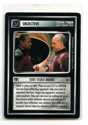Star Trek CCG The Dominion - Decipher 1998 - Issue Secret Orders - Objectives - Rare - BB
