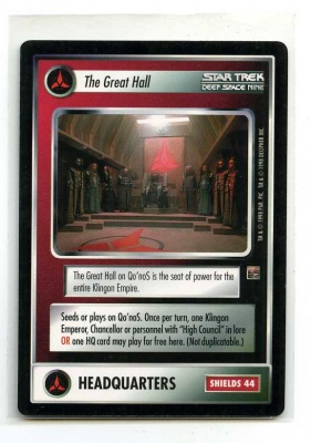 Star Trek CCG The Dominion - Decipher 1998 - The Great Hall - Facilities: Headquarters - Rare - BB