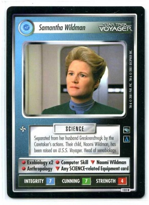 Star Trek CCG Voyager - Decipher 2001 - MT - Samantha Wildman - Personnel - Rare - BB
