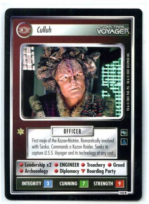 Star Trek CCG Voyager - Decipher 2001 - MT - Culluh - Personnel - Rare - BB