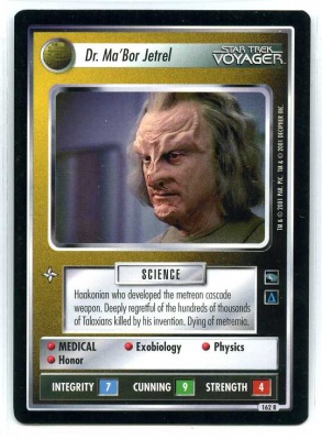Star Trek CCG Voyager - Decipher 2001 - MT - Dr. Ma'Bor Jetrel - Personnel - Rare - BB