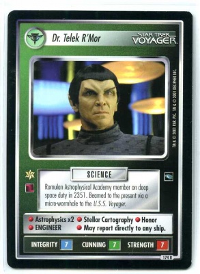 Star Trek CCG Voyager - Decipher 2001 - MT - Dr. Telek R'Mor - Personnel - Rare - BB