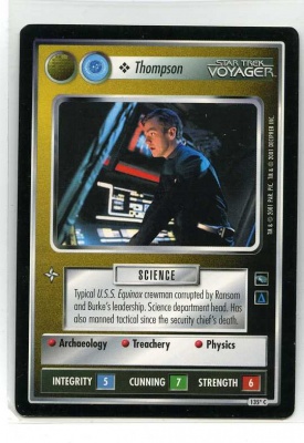 Star Trek CCG Voyager - Decipher 2001 - Thompson - Personnel: Federation - Common - BB - Alt Image