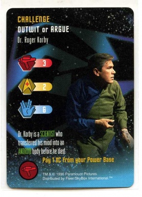 Star Trek TCG - Paramount 1996 - Dr. Roger Korby - Challenge - Outwit or Argue - Rare