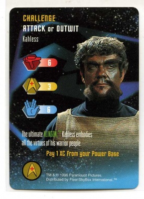 Star Trek TCG - Paramount 1996 - Kahless - Challenge - Attack or Outwit - Rare