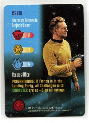 Star Trek TCG - Paramount 1996 - Lieutenant Commander Benjamin Finney - Crew - Rare