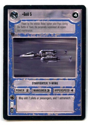 Star Wars CCG Premiere Limited - Decipher 1995 - Gold 5 - Starships - Light Side - Rare