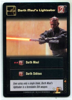 Star Wars Young Jedi CCG Jedi Council Foil - Decipher 1999 - NM-MT to MT - F17 - Darth Maul's Lightsaber - Very Rare