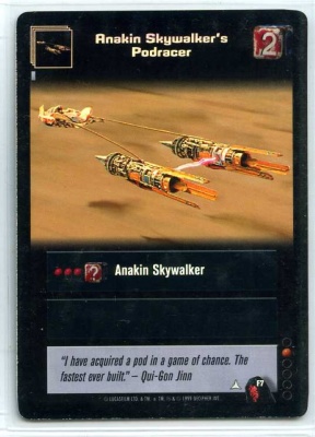 Star Wars Young Jedi CCG Menace of Darth Maul Foil - Decipher 1999 - NM-MT - F7 - Anakin Skywalker's Podracer - Common