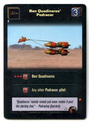 Star Wars Young Jedi CCG Menace of Darth Maul Foil - Decipher 1999 - NM-MT - F15 - Ben Quadinaros' Podracer - Common