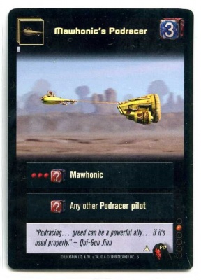 Star Wars Young Jedi CCG Menace of Darth Maul Foil - Decipher 1999 - MT - F17 - Mawhonic's Podracer - Common