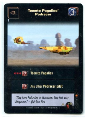Star Wars Young Jedi CCG Menace of Darth Maul Foil - Decipher 1999 - MT - F18 - Teemto Pagalies' Podracer - Common