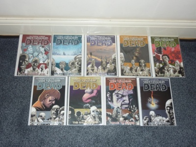 The Walking Dead Graphic Novels Vol 1 to 9 - Image - VFN- to VFN+ - Incl Charlie Adlard Autograph and Drawing